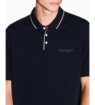 A|X Armani Exchange Elastisches Polohemd in Marineblau