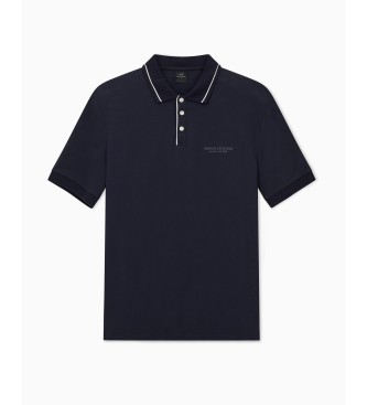 A|X Armani Exchange Elastisches Polohemd in Marineblau