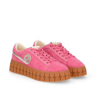 NO NAME Play-skor i läder i vintage-stil, rosa