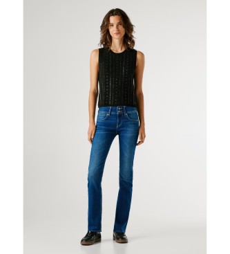 Pepe Jeans Niebieskie dżinsy Slim Venus