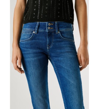 Pepe Jeans Niebieskie dżinsy Slim Venus
