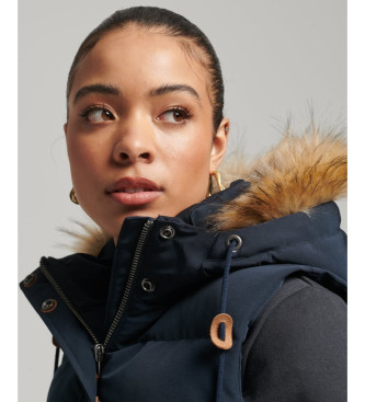 Superdry Gilet en fourrure synthétique Everest bleu marine
