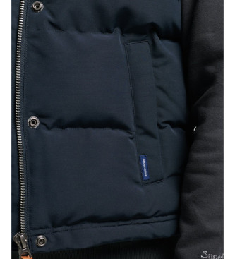 Superdry Gilet en fourrure synthétique Everest bleu marine