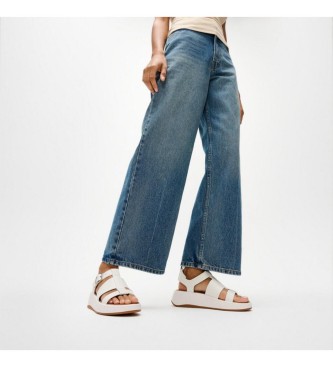 Fitflop Sandalias de piel F-Mode Fisherman blanco