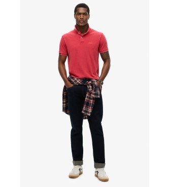 Superdry Rotes Vintage-Polohemd im Destroy-Look