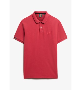 Superdry Rotes Vintage-Polohemd im Destroy-Look
