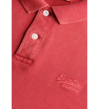Superdry Rotes Vintage-Polohemd im Destroy-Look