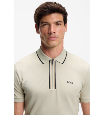 BOSS Active Polo Shirt, slim fit, beige