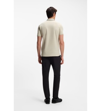 BOSS Active Polo Shirt, slim fit, beige