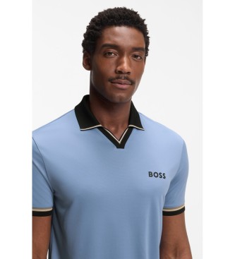 BOSS Niebieska koszulka polo Active o kroju slim fit