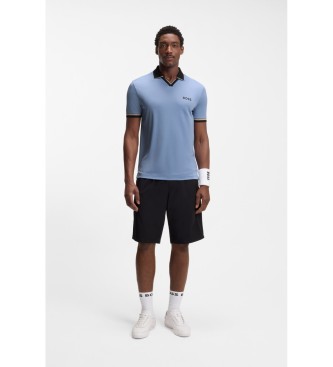 BOSS Niebieska koszulka polo Active o kroju slim fit