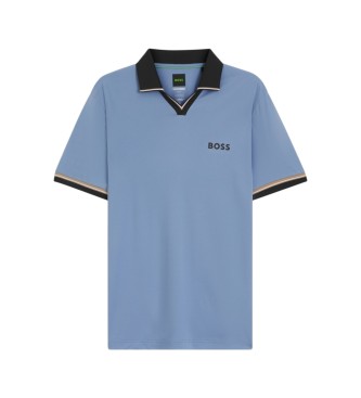 BOSS Niebieska koszulka polo Active o kroju slim fit
