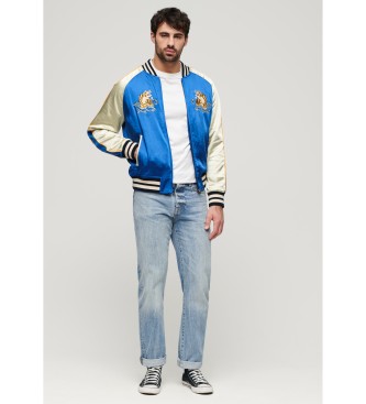 Superdry Niebieska kurtka typu bomber Sukajan