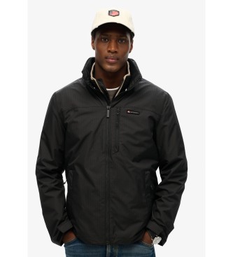 Superdry Czarna kurtka wiatrówka bez kaptura z logo
