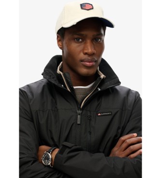Superdry Czarna kurtka wiatrówka bez kaptura z logo