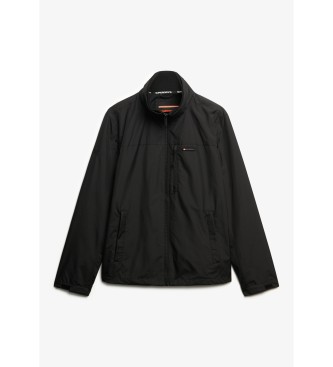 Superdry Czarna kurtka wiatrówka bez kaptura z logo