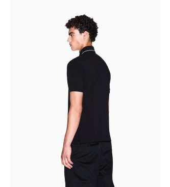 A|X Armani Exchange Schwarzes, tailliertes Polohemd