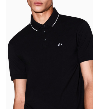 A|X Armani Exchange Schwarzes, tailliertes Polohemd