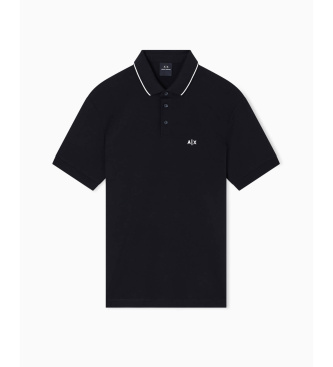 A|X Armani Exchange Schwarzes, tailliertes Polohemd