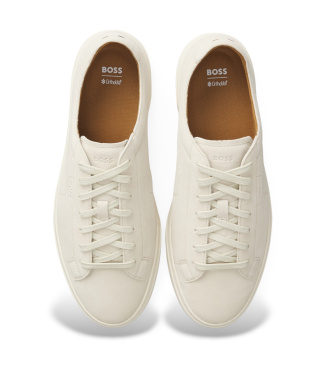 BOSS Off-white leather Kieran trainers