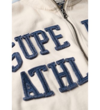 Superdry Felpa Athletic Applq Loose Zip Track, beige
