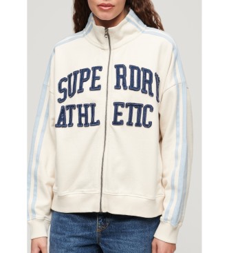 Superdry Felpa Athletic Applq Loose Zip Track, beige