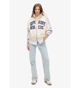 Superdry Felpa Athletic Applq Loose Zip Track, beige