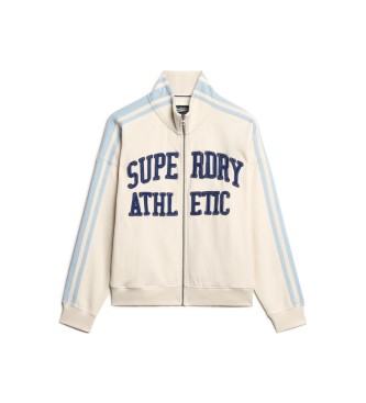 Superdry Felpa Athletic Applq Loose Zip Track, beige