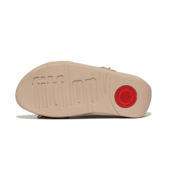 Fitflop Sandalias de piel Rumba Beaded Cross slides beige