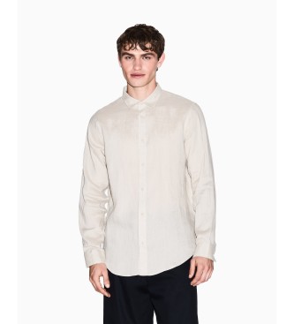 A|X Armani Exchange Camicia aderente in lino beige