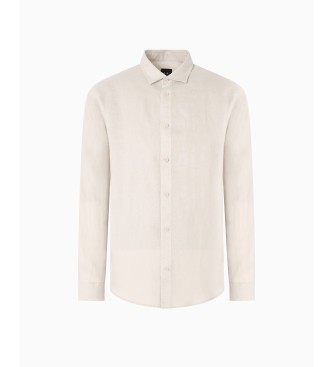 A|X Armani Exchange Camicia aderente in lino beige