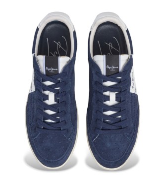 Pepe Jeans Lane Road navy leather trainers