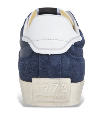 Pepe Jeans Lane Road navy leather trainers