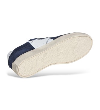 Pepe Jeans Lane Road navy leather trainers