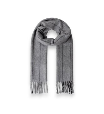 Hackett London Grijze Frame Stripe sjaal