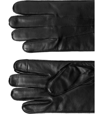 Hackett London Black Class leather gloves