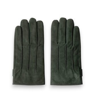 Hackett London Guantes de piel Commuter Nubuck Touch verde