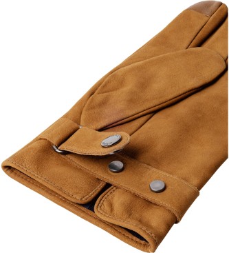 Hackett London Guantes de piel Commuter Nubuck Touch marrón