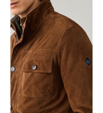 Hackett London Lis brun læderjakke
