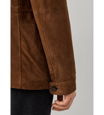 Hackett London Lis brun læderjakke