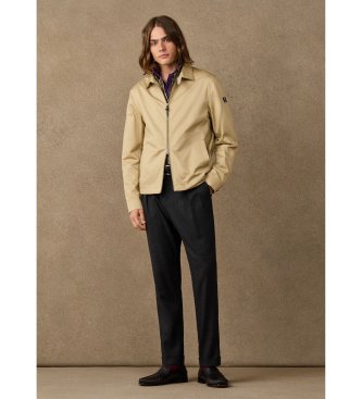 Hackett London Beige Harrington-Jacke