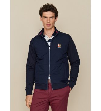 Hackett London Hybrid sweatshirt marineblå