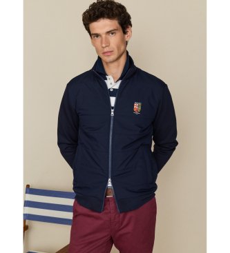 Hackett London Hybrid sweatshirt marineblå