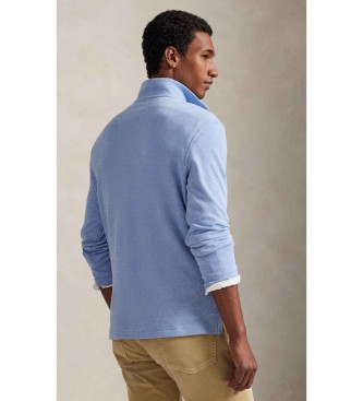Polo Ralph Lauren Blauer ?Estate-Rib?-Pullover mit kurzem Reißverschluss