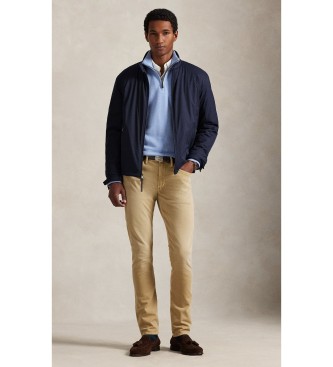 Polo Ralph Lauren Blauer ?Estate-Rib?-Pullover mit kurzem Reißverschluss