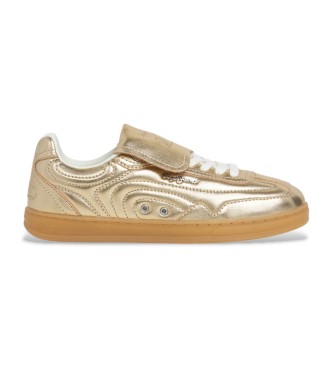 Pepe Jeans Usnjene superge Ball Metal v zlati barvi