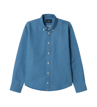 Hackett London Chemise en denim bleu