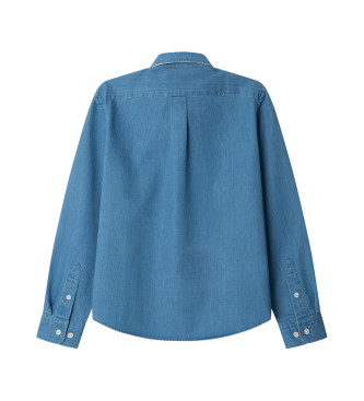 Hackett London Chemise en denim bleu