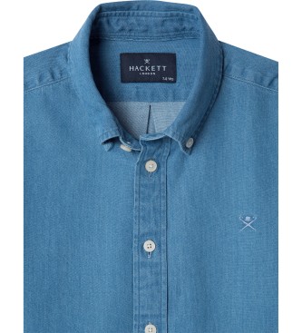 Hackett London Chemise en denim bleu