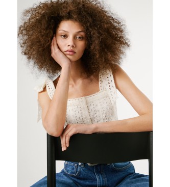 Pepe Jeans Biała bluzka „Top Ora”